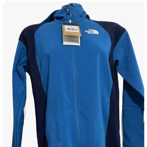 The North Face YOUTH BOYS Tekware Top Full Zip Hoodie Blue Size XL (18/20)